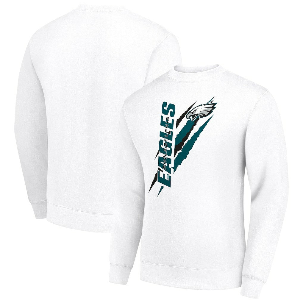 Philadelphia Eagles  Starter Color Scratch Team Graphic Fleece Pullover Sweatshirt