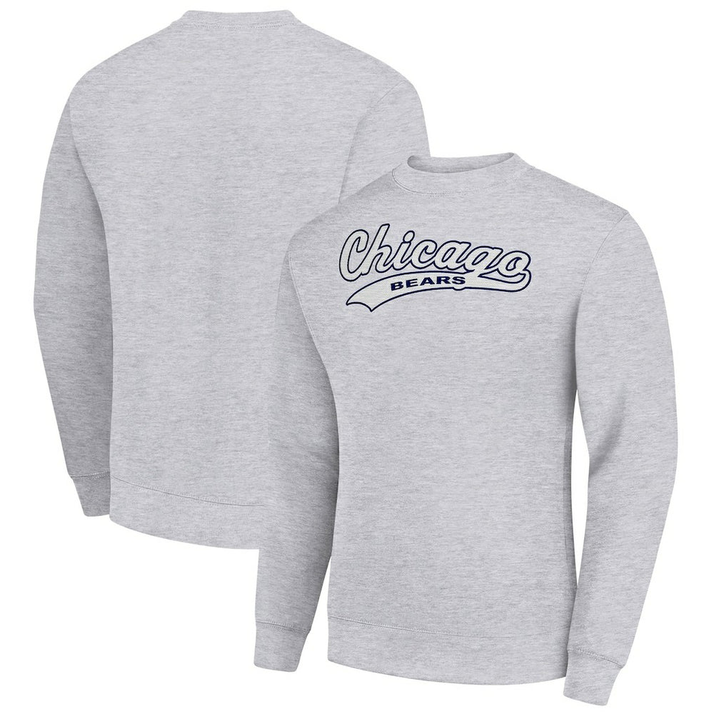 Chicago Bears  Starter Tailsweep Team Graphic Tri-Blend Fleece Pullover Sweatshirt