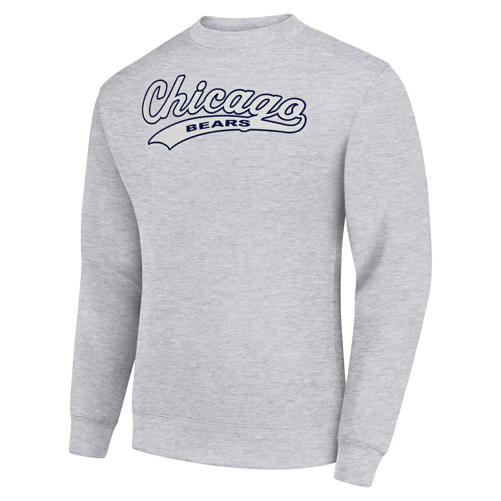 Chicago Bears  Starter Tailsweep Team Graphic Tri-Blend Fleece Pullover Sweatshirt