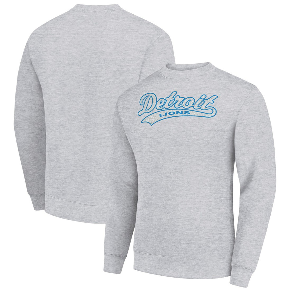 Detroit Lions  Starter Tailsweep Team Graphic Tri-Blend Fleece Pullover Sweatshirt