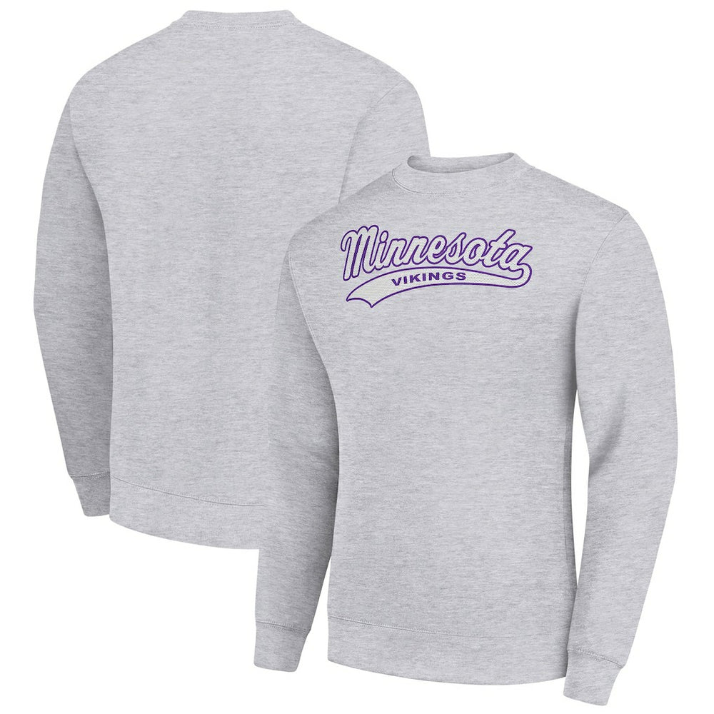 Minnesota Vikings  Starter Tailsweep Team Graphic Tri-Blend Fleece Pullover Sweatshirt