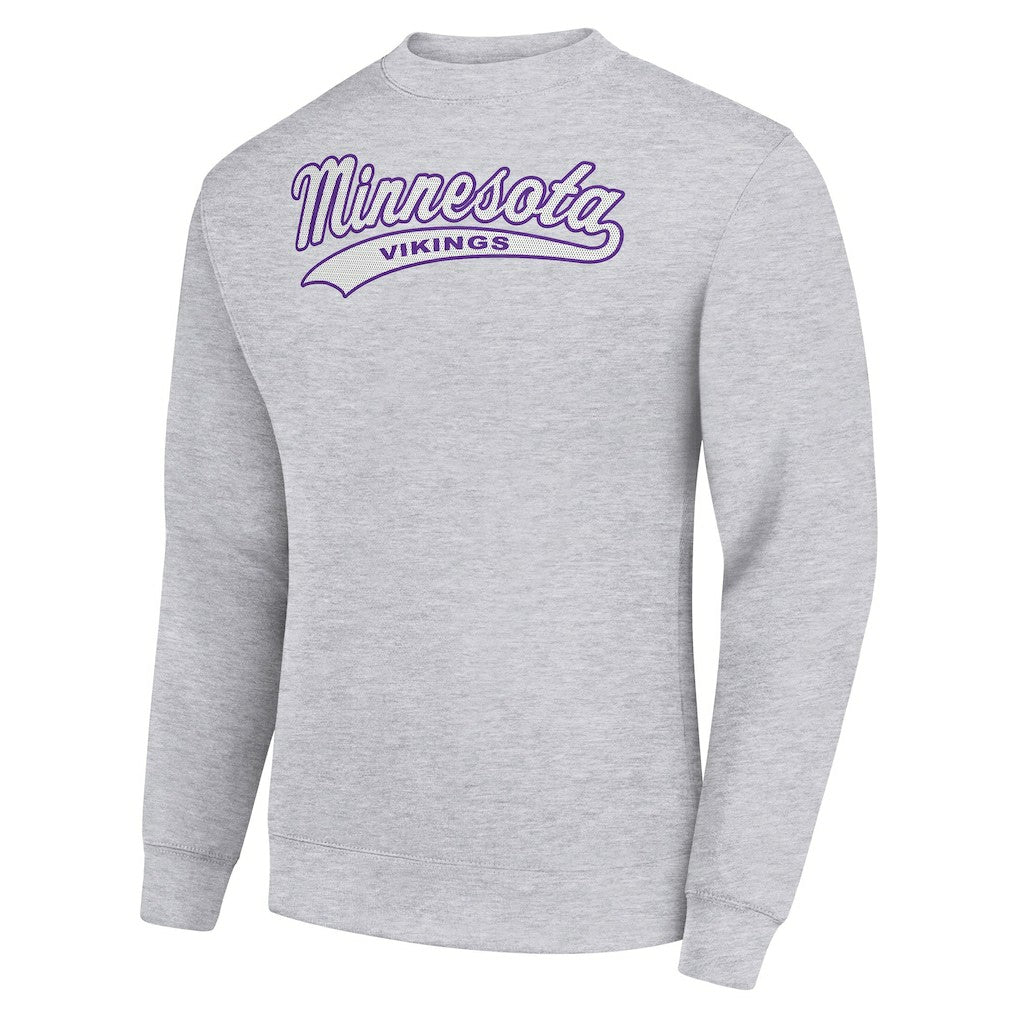 Minnesota Vikings  Starter Tailsweep Team Graphic Tri-Blend Fleece Pullover Sweatshirt
