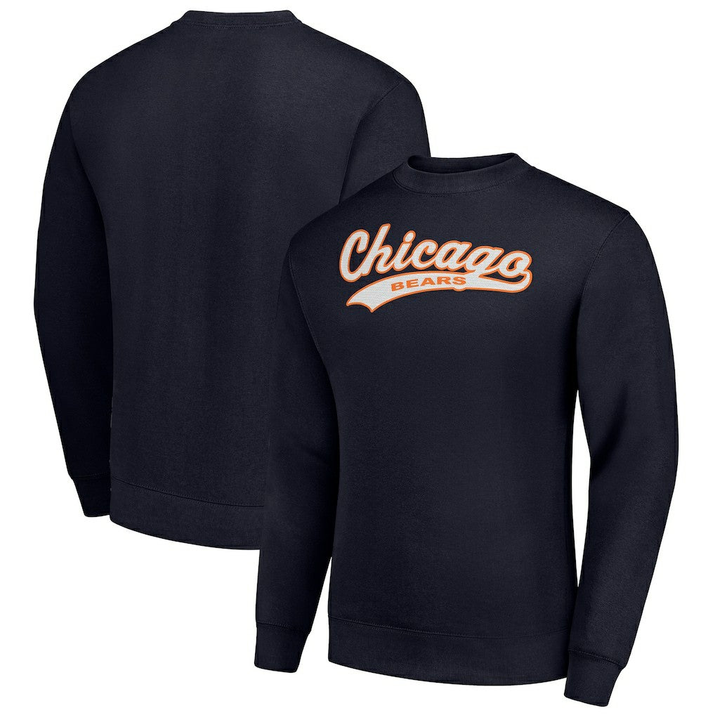 Chicago Bears  Starter Tailsweep Team Graphic Tri-Blend Fleece Pullover Sweatshirt