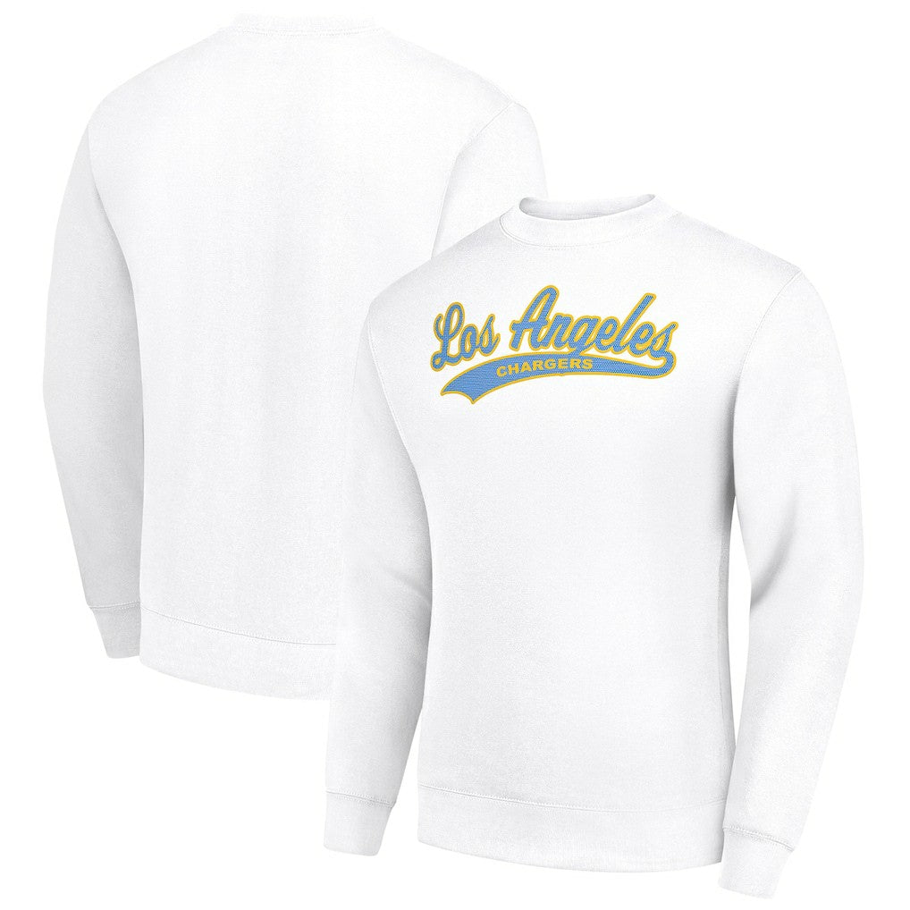 Los Angeles Chargers  Starter Tailsweep Team Graphic Tri-Blend Fleece Pullover Sweatshirt