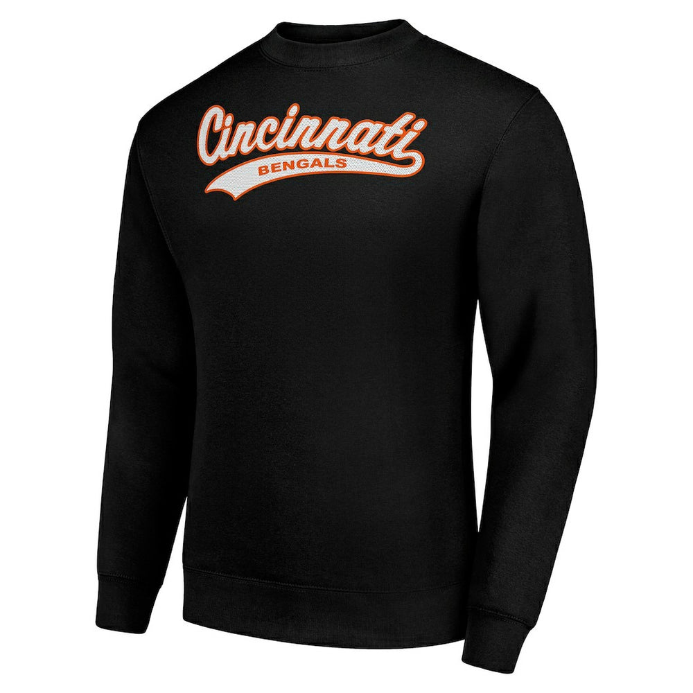 Cincinnati Bengals  Starter Tailsweep Team Graphic Tri-Blend Fleece Pullover Sweatshirt