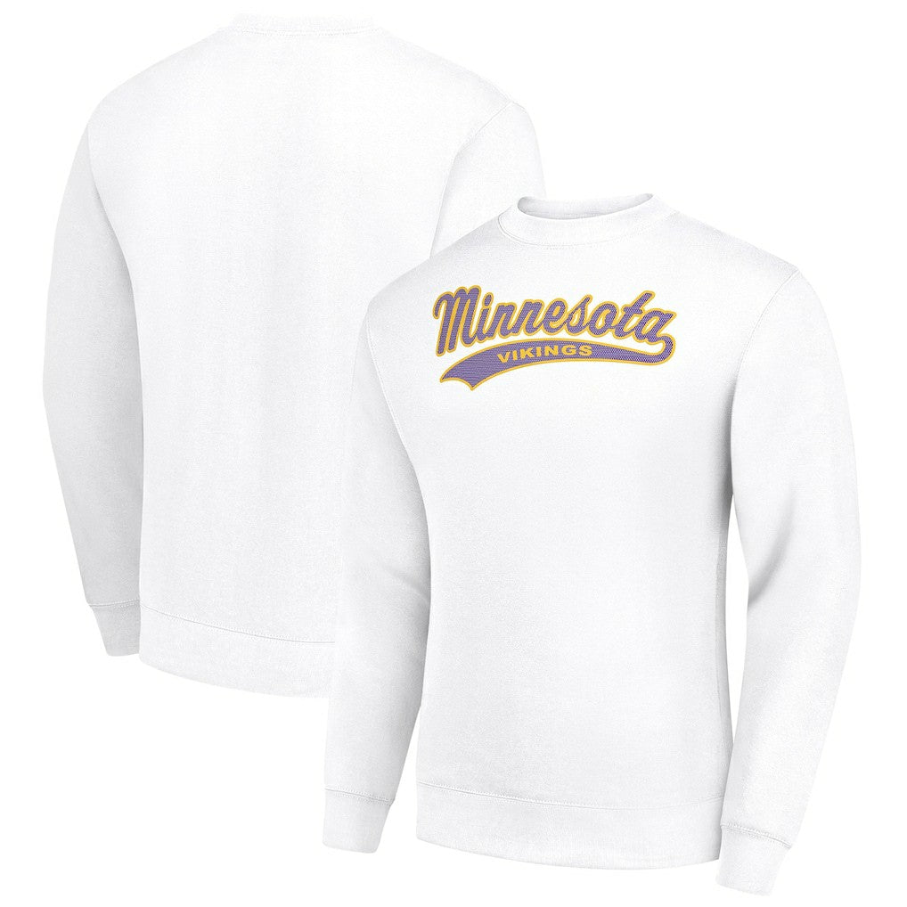 Minnesota Vikings  Starter Tailsweep Team Graphic Tri-Blend Fleece Pullover Sweatshirt