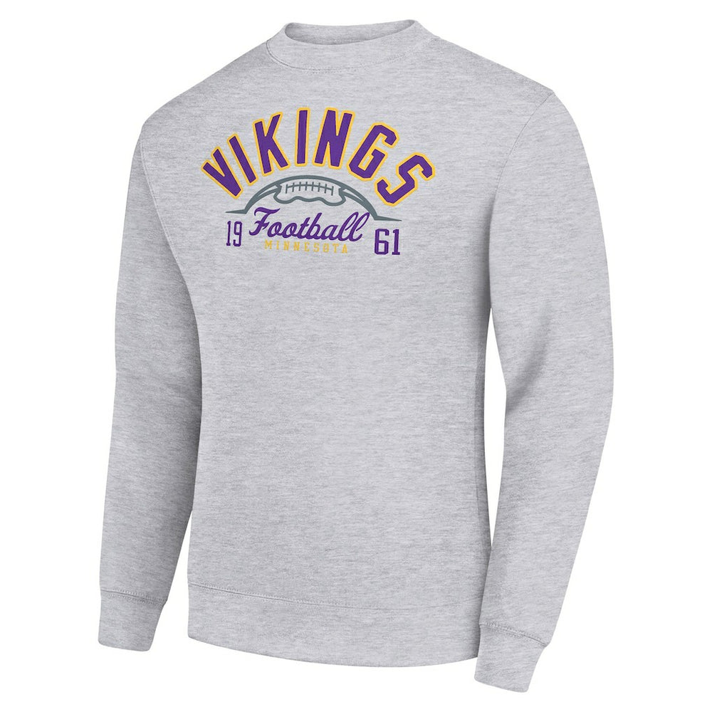 Minnesota Vikings  Starter Half Ball Team Graphic Tri-Blend Fleece Pullover Sweatshirt