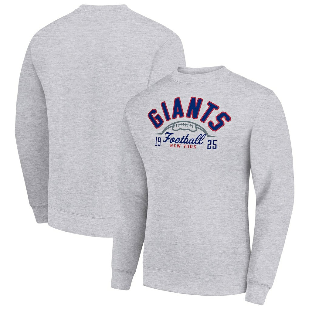New York Giants  Starter Half Ball Team Graphic Tri-Blend Fleece Pullover Sweatshirt