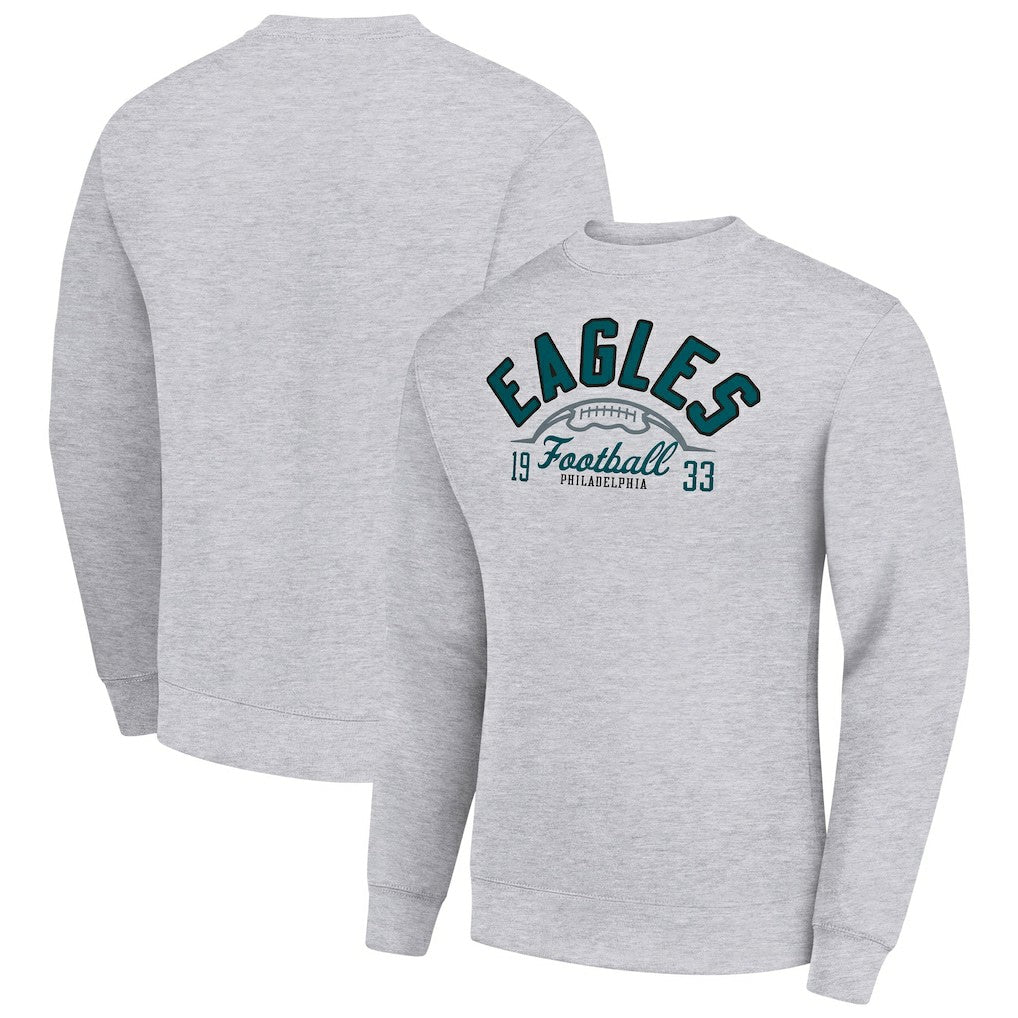 Philadelphia Eagles  Starter Half Ball Team Graphic Tri-Blend Fleece Pullover Sweatshirt