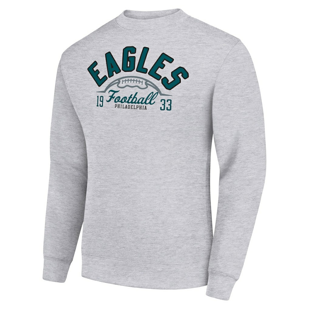 Philadelphia Eagles  Starter Half Ball Team Graphic Tri-Blend Fleece Pullover Sweatshirt