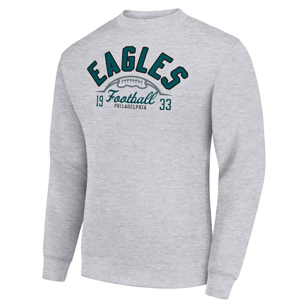 Philadelphia Eagles  Starter Half Ball Team Graphic Tri-Blend Fleece Pullover Sweatshirt