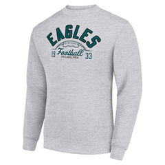 Philadelphia Eagles  Starter Half Ball Team Graphic Tri-Blend Fleece Pullover Sweatshirt