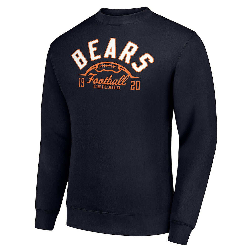 Chicago Bears  Starter Half Ball Team Graphic Tri-Blend Fleece Pullover Sweatshirt