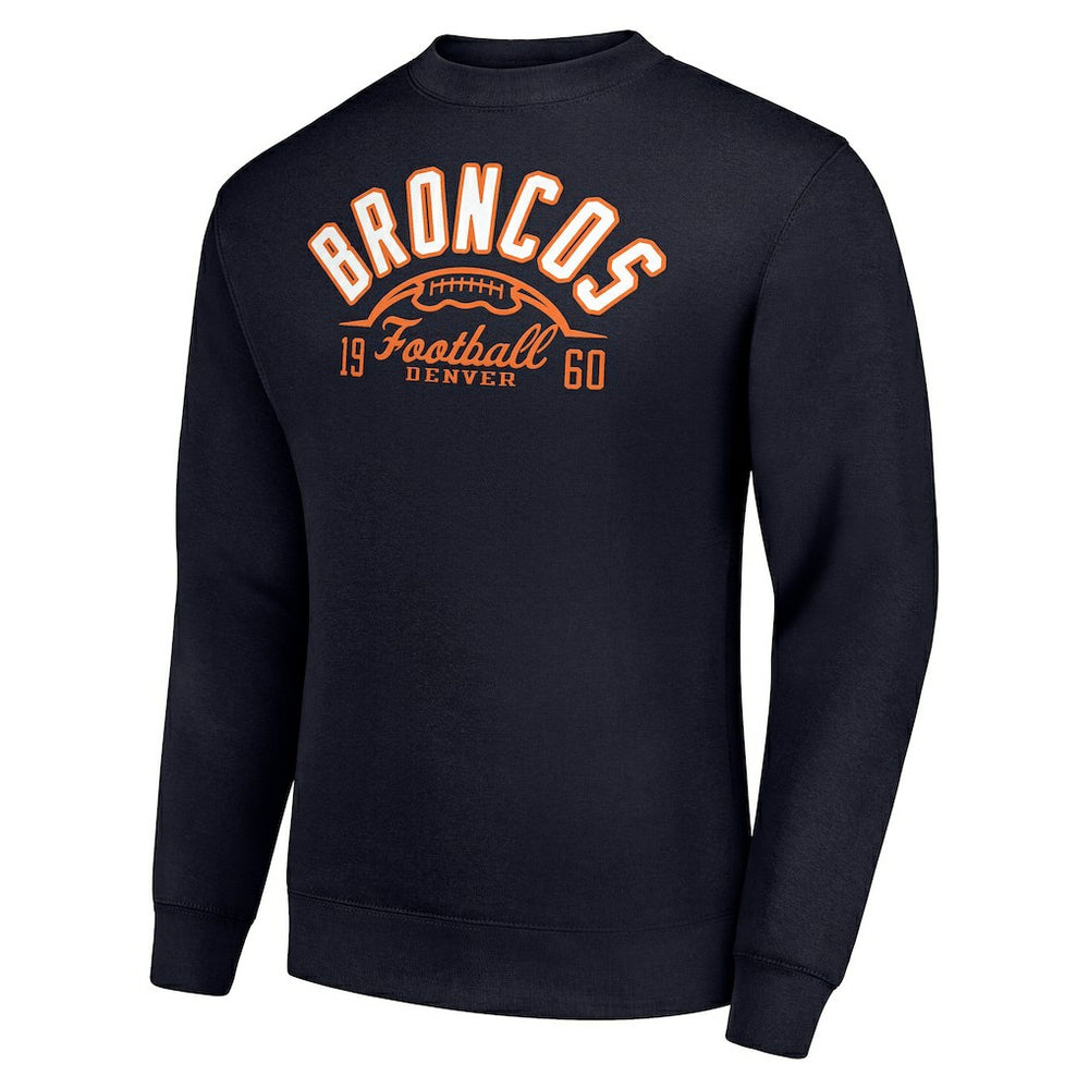 Denver Broncos  Starter Half Ball Team Graphic Tri-Blend Fleece Pullover Sweatshirt