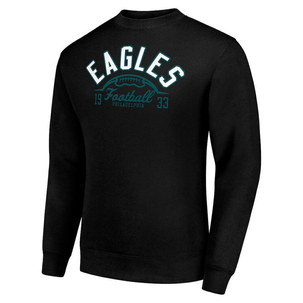 Philadelphia Eagles  Starter Half Ball Team Graphic Tri-Blend Fleece Pullover Sweatshirt