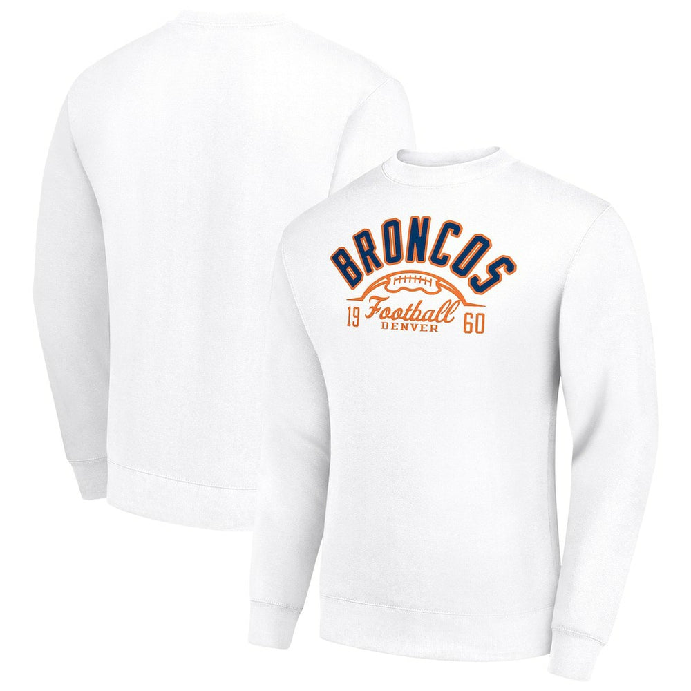 Denver Broncos  Starter Half Ball Team Graphic Tri-Blend Fleece Pullover Sweatshirt