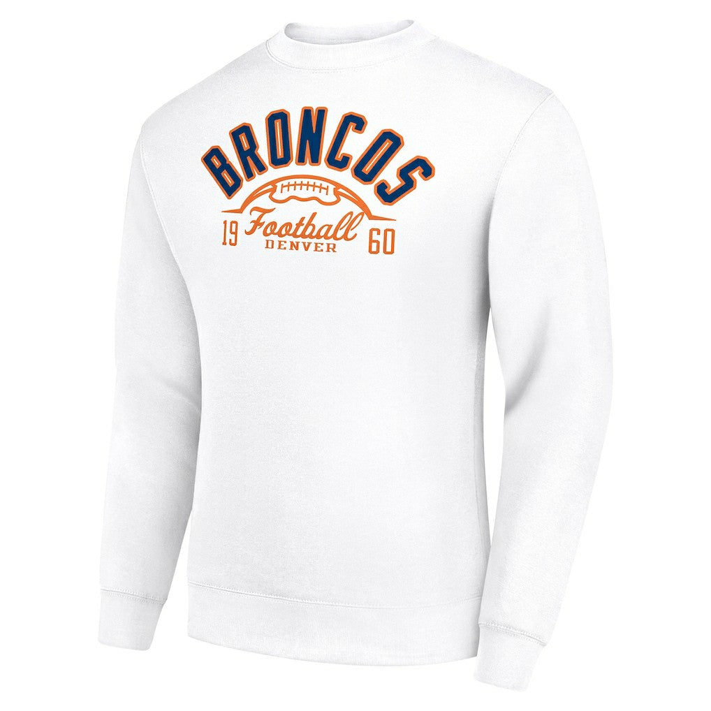 Denver Broncos  Starter Half Ball Team Graphic Tri-Blend Fleece Pullover Sweatshirt