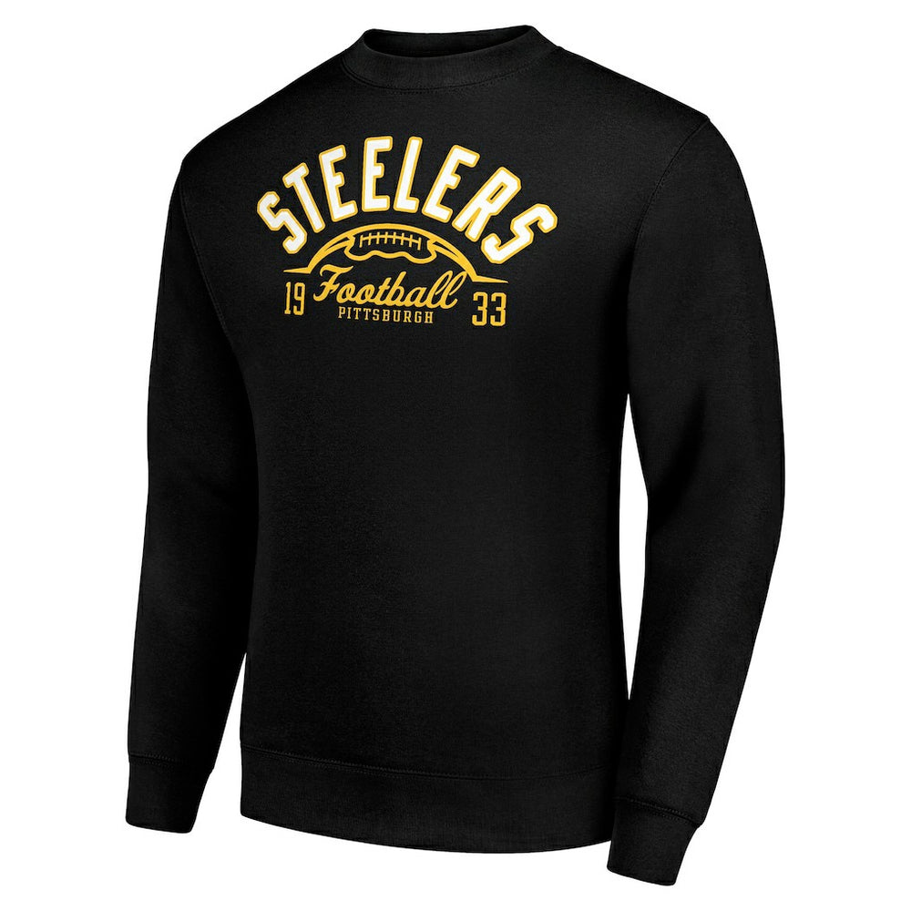 Pittsburgh Steelers  Starter Half Ball Team Graphic Tri-Blend Fleece Pullover Sweatshirt