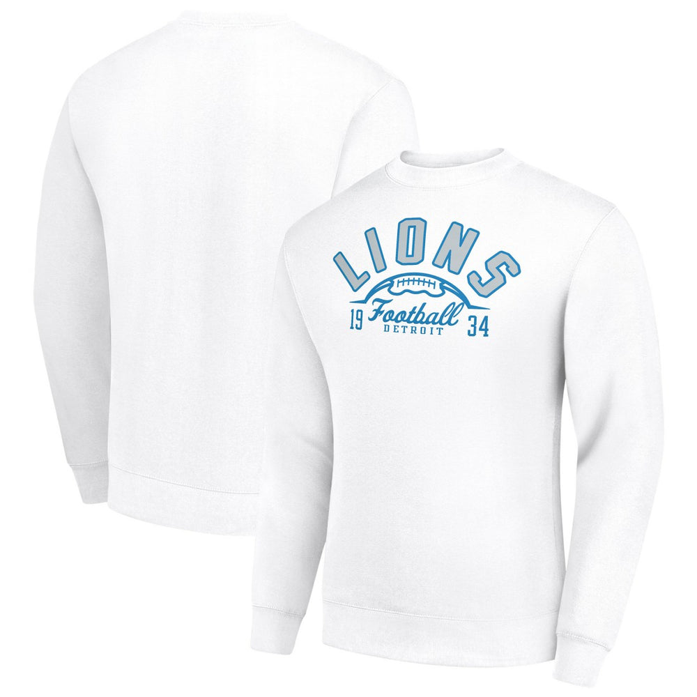 Detroit Lions  Starter Half Ball Team Graphic Tri-Blend Fleece Pullover Sweatshirt