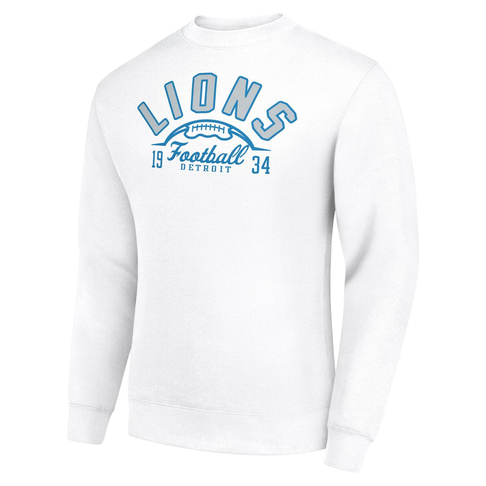 Detroit Lions  Starter Half Ball Team Graphic Tri-Blend Fleece Pullover Sweatshirt