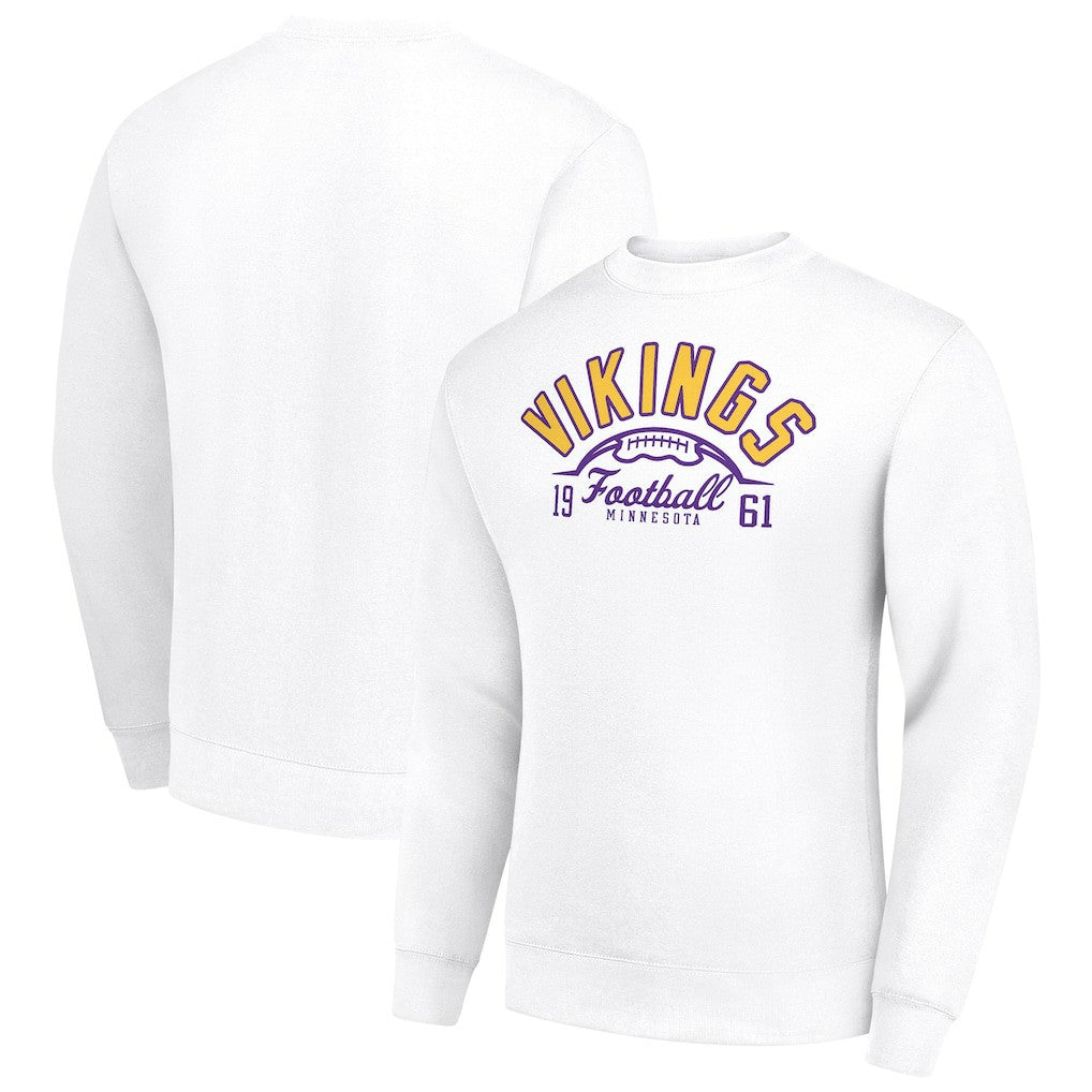 Minnesota Vikings  Starter Half Ball Team Graphic Tri-Blend Fleece Pullover Sweatshirt