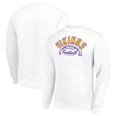 Minnesota Vikings  Starter Half Ball Team Graphic Tri-Blend Fleece Pullover Sweatshirt
