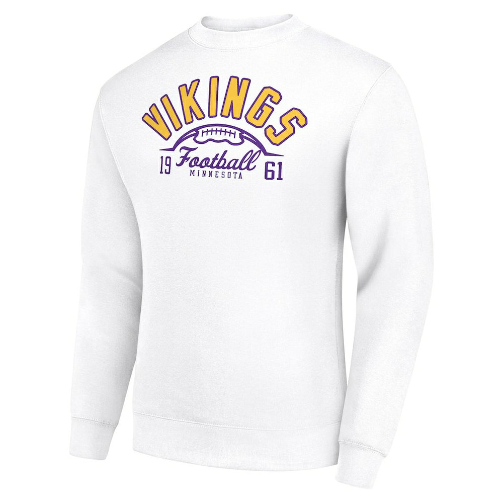 Minnesota Vikings  Starter Half Ball Team Graphic Tri-Blend Fleece Pullover Sweatshirt