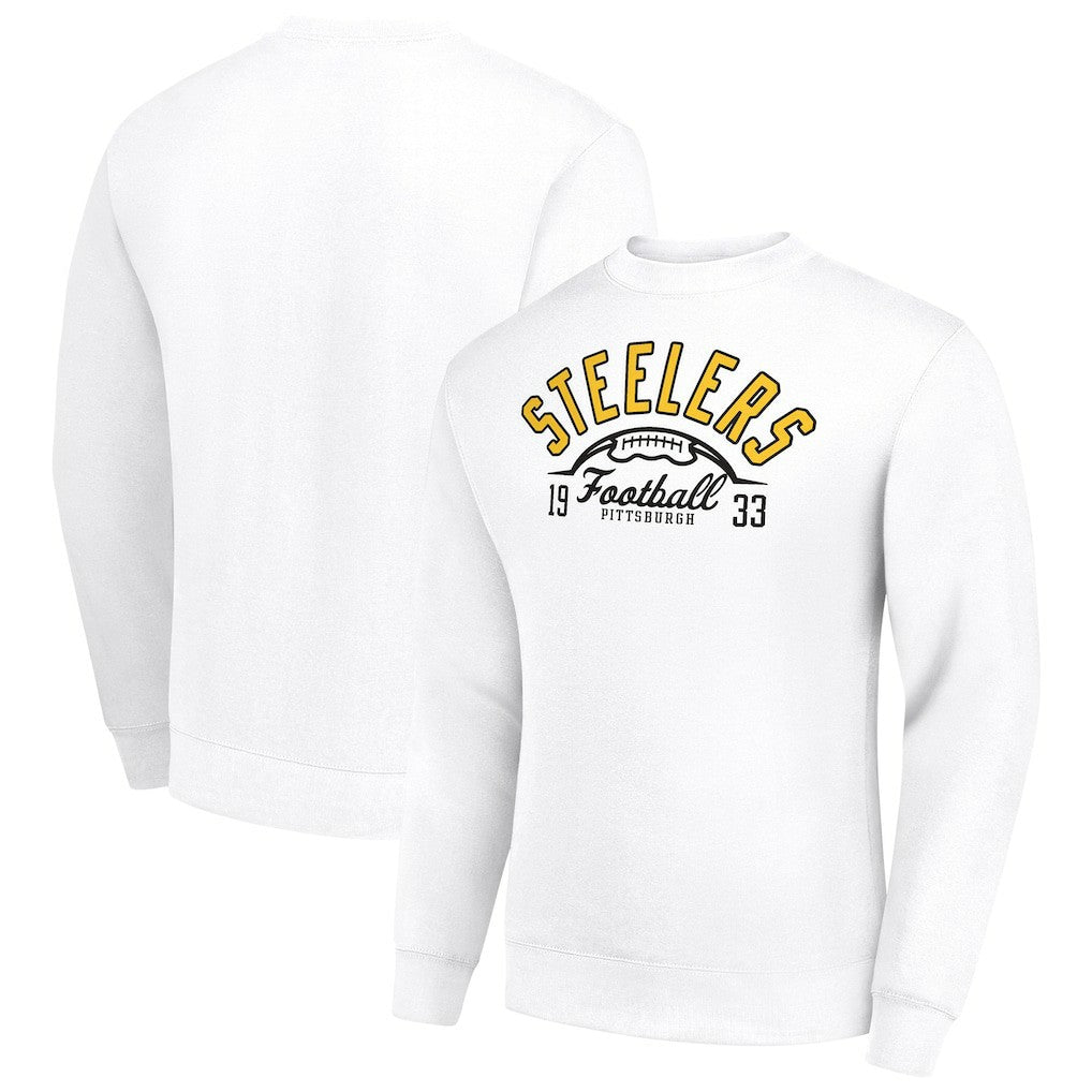 Pittsburgh Steelers  Starter Half Ball Team Graphic Tri-Blend Fleece Pullover Sweatshirt