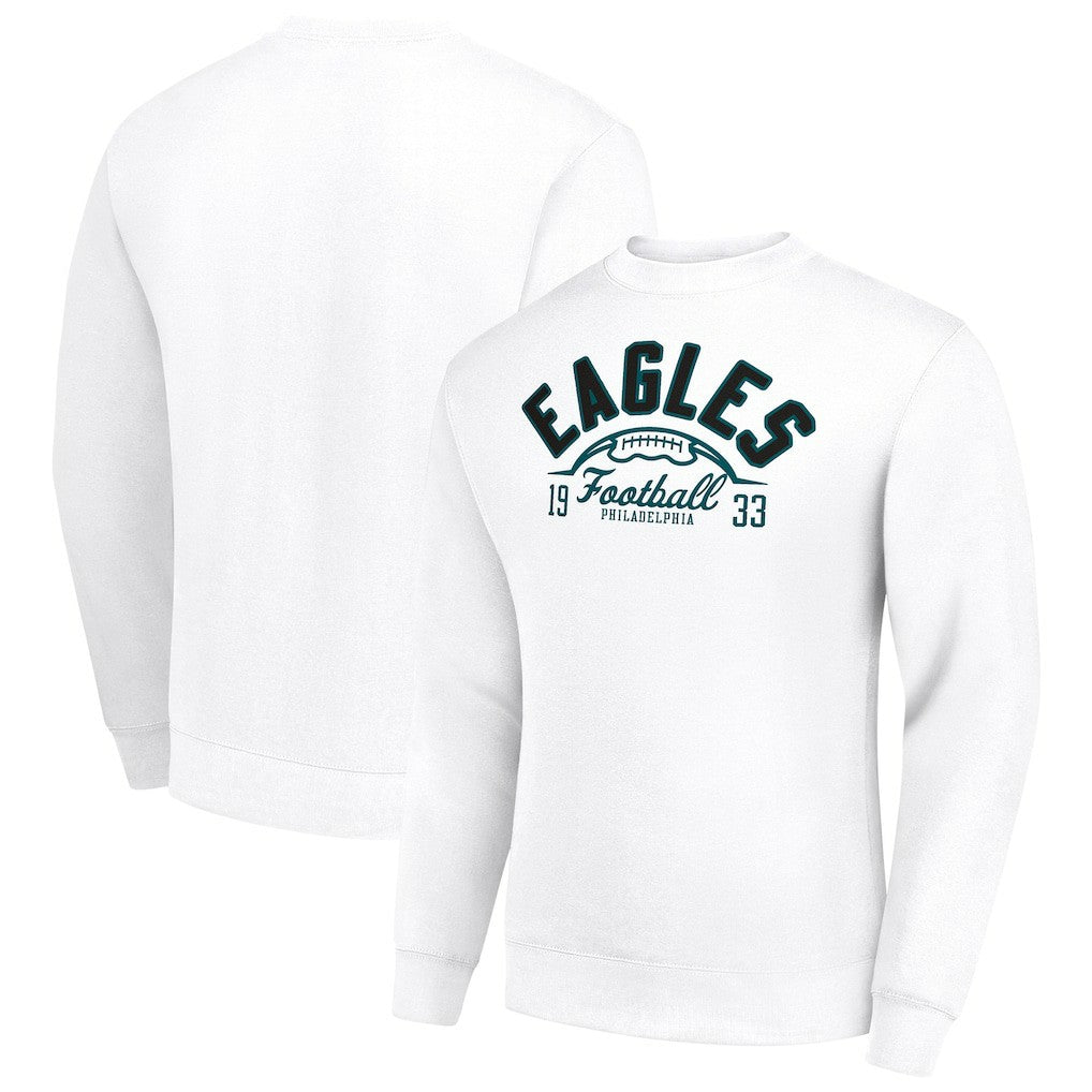 Philadelphia Eagles  Starter Half Ball Team Graphic Tri-Blend Fleece Pullover Sweatshirt