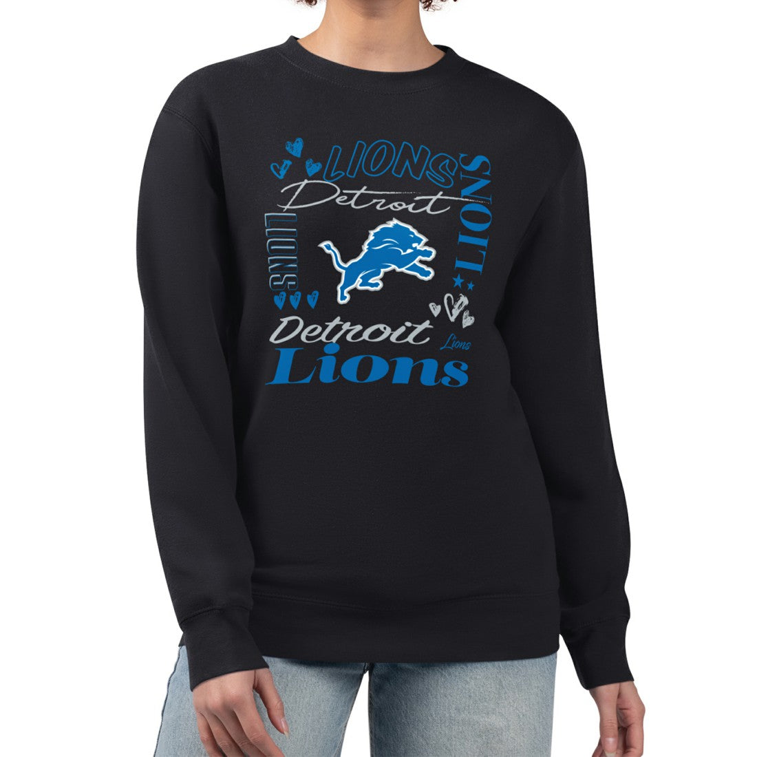 Detroit Lions  G-III 4Her by Carl Banks Women's Collage Graphic Fleece Pullover Sweatshirt