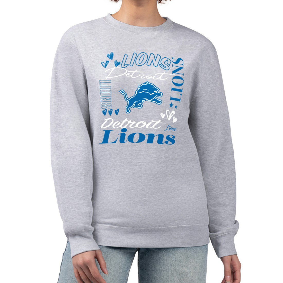Detroit Lions  G-III 4Her by Carl Banks Women's Collage Graphic Fleece Pullover Sweatshirt