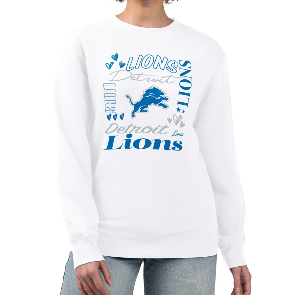 Detroit Lions  G-III 4Her by Carl Banks Women's Collage Graphic Fleece Pullover Sweatshirt