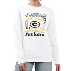Green Bay Packers  G-III 4Her by Carl Banks Women's Collage Graphic Fleece Pullover Sweatshirt