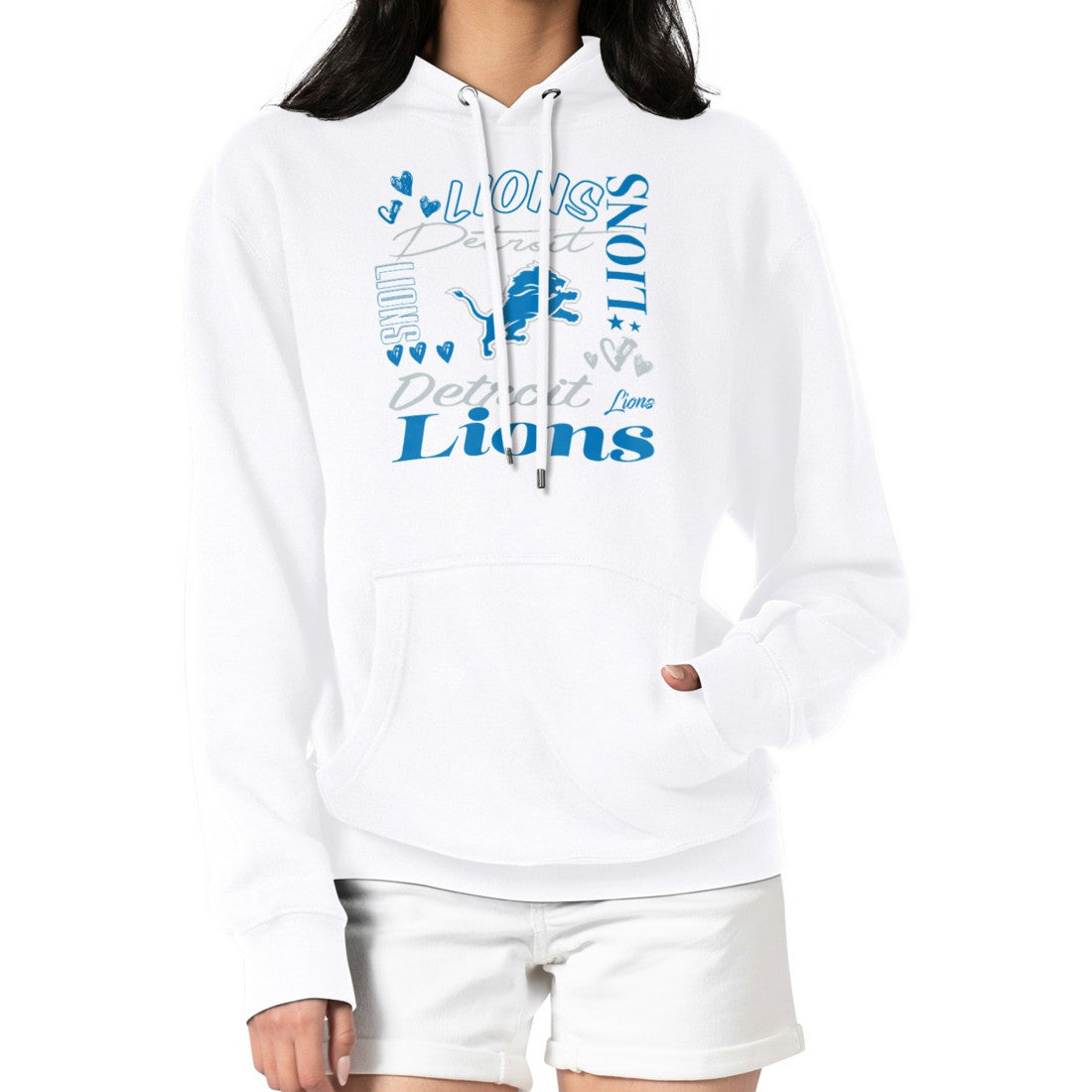 Detroit Lions  G-III 4Her by Carl Banks Women's Collage Graphic Fleece Pullover Hoodie