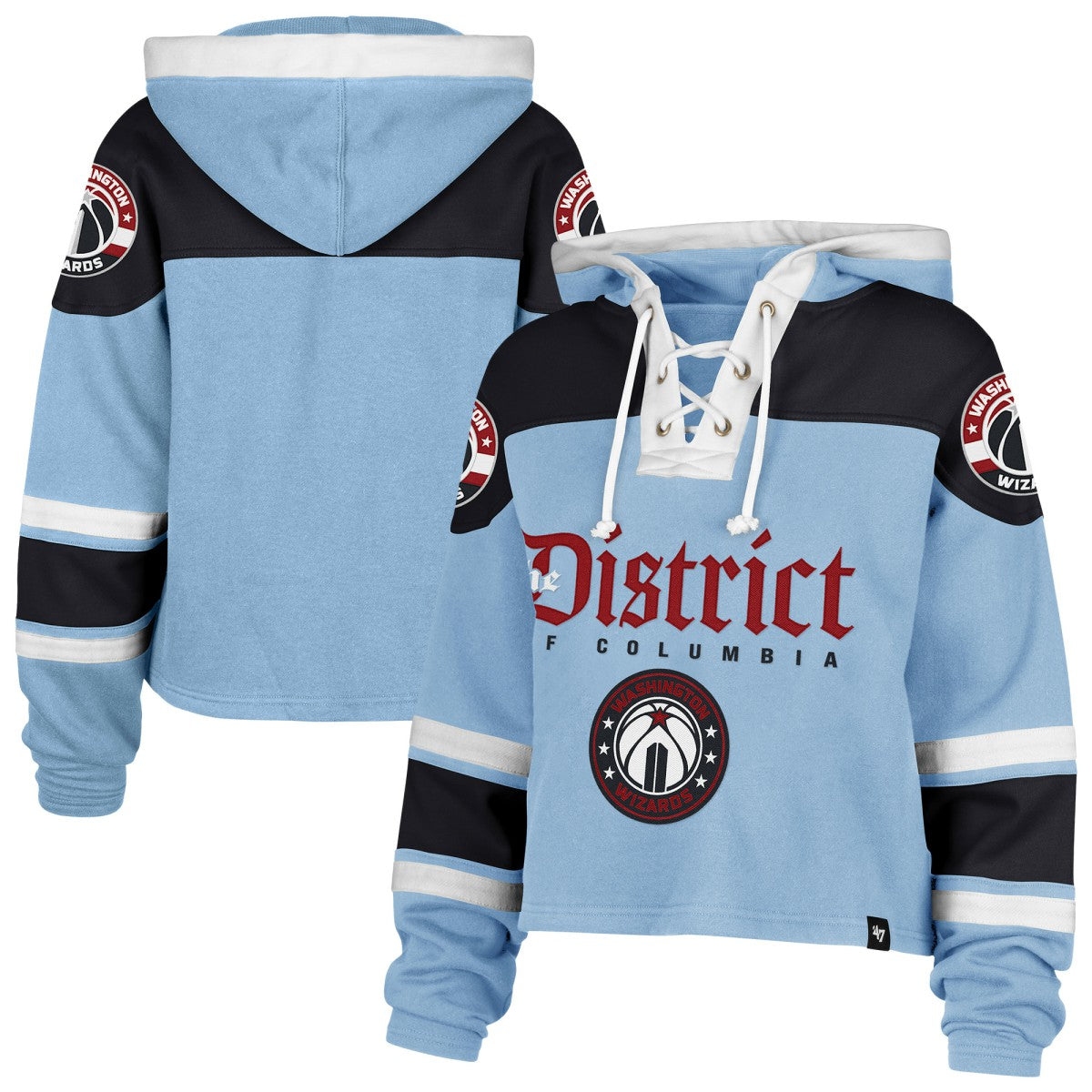 Washington Wizards '47 Women's 2024/25 City Edition Superior Cropped Lace-Up Pullover Hoodie For Sale
