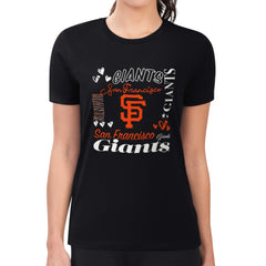 San Francisco Giants G-III 4Her by Carl Banks Women's Super-Slim Fit Lightweight Collage Team Graphic Crew Neck T-Shirt | MLB Near me