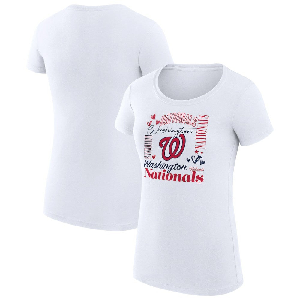 Washington Nationals G-III 4Her by Carl Banks Women's Super-Slim Fit Lightweight Collage Team Graphic Crew Neck T-Shirt | MLB Online