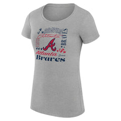 Atlanta Braves G-III 4Her by Carl Banks Women's Super-Slim Fit Lightweight Collage Team Graphic Crew Neck T-Shirt | MLB Outlet