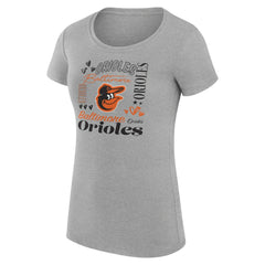 Baltimore Orioles G-III 4Her by Carl Banks Women's Super-Slim Fit Lightweight Collage Team Graphic Crew Neck T-Shirt | MLB Near me