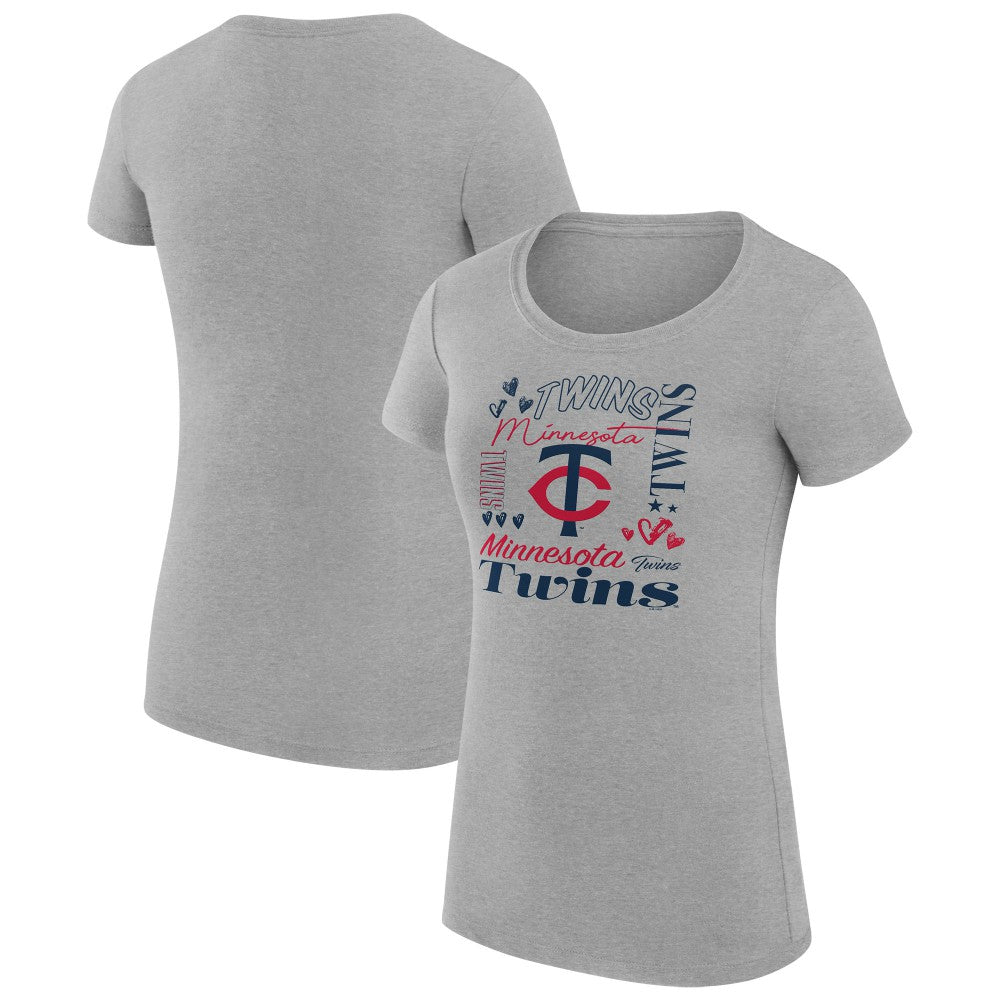 Minnesota Twins G-III 4Her by Carl Banks Women's Super-Slim Fit Lightweight Collage Team Graphic Crew Neck T-Shirt | MLB US