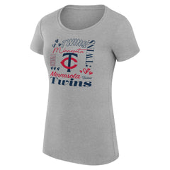 Minnesota Twins G-III 4Her by Carl Banks Women's Super-Slim Fit Lightweight Collage Team Graphic Crew Neck T-Shirt | MLB US