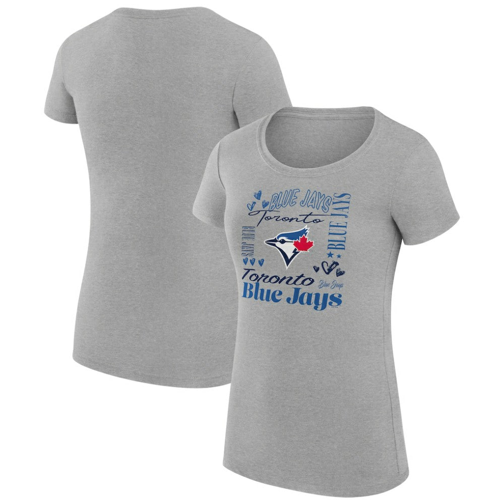 Toronto Blue Jays G-III 4Her by Carl Banks Women's Super-Slim Fit Lightweight Collage Team Graphic Crew Neck T-Shirt | MLB Near me