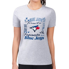 Toronto Blue Jays G-III 4Her by Carl Banks Women's Super-Slim Fit Lightweight Collage Team Graphic Crew Neck T-Shirt | MLB Near me