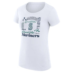 Seattle Mariners G-III 4Her by Carl Banks Women's Super-Slim Fit Lightweight Collage Team Graphic Crew Neck T-Shirt | MLB On Sale