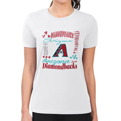 Arizona Diamondbacks G-III 4Her by Carl Banks Women's Super-Slim Fit Lightweight Collage Team Graphic Crew Neck T-Shirt | MLB New