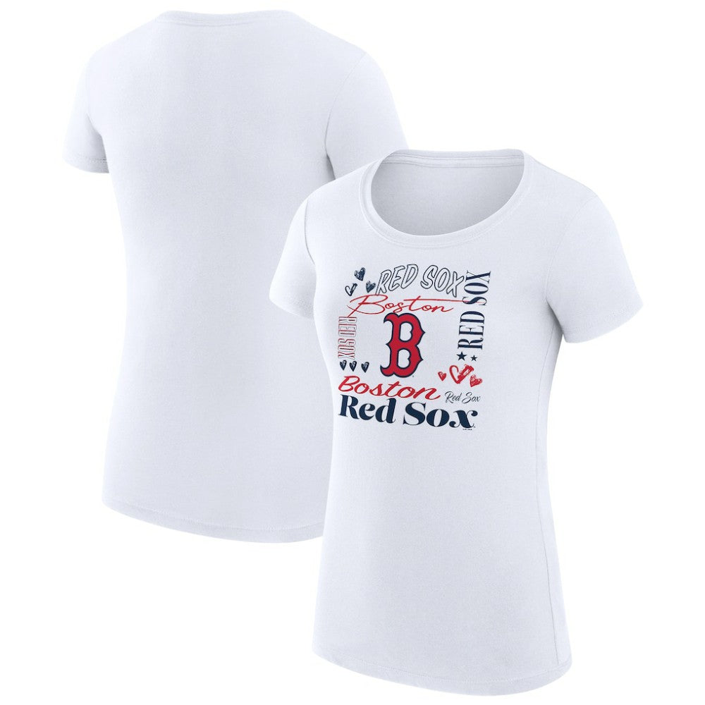 Boston Red Sox G-III 4Her by Carl Banks Women's Super-Slim Fit Lightweight Collage Team Graphic Crew Neck T-Shirt | MLB For sale