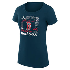 Boston Red Sox G-III 4Her by Carl Banks Women's Super-Slim Fit Lightweight Collage Team Graphic Crew Neck T-Shirt | MLB For sale