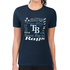 Tampa Bay Rays G-III 4Her by Carl Banks Women's Super-Slim Fit Lightweight Collage Team Graphic Crew Neck T-Shirt | MLB Sale