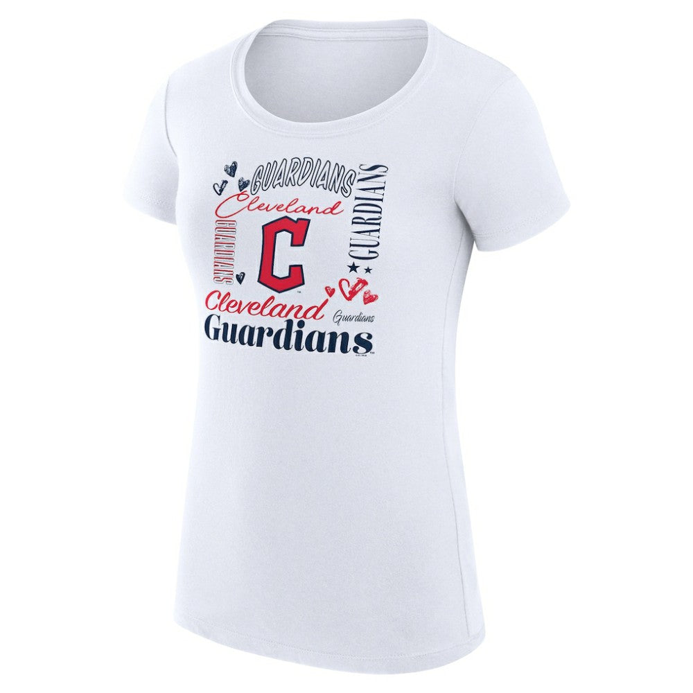 Cleveland Guardians G-III 4Her by Carl Banks Women's Super-Slim Fit Lightweight Collage Team Graphic Crew Neck T-Shirt | MLB On Sale