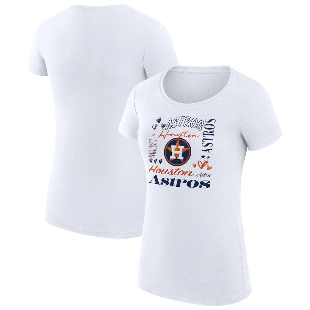 Houston Astros G-III 4Her by Carl Banks Women's Super-Slim Fit Lightweight Collage Team Graphic Crew Neck T-Shirt | MLB On Sale